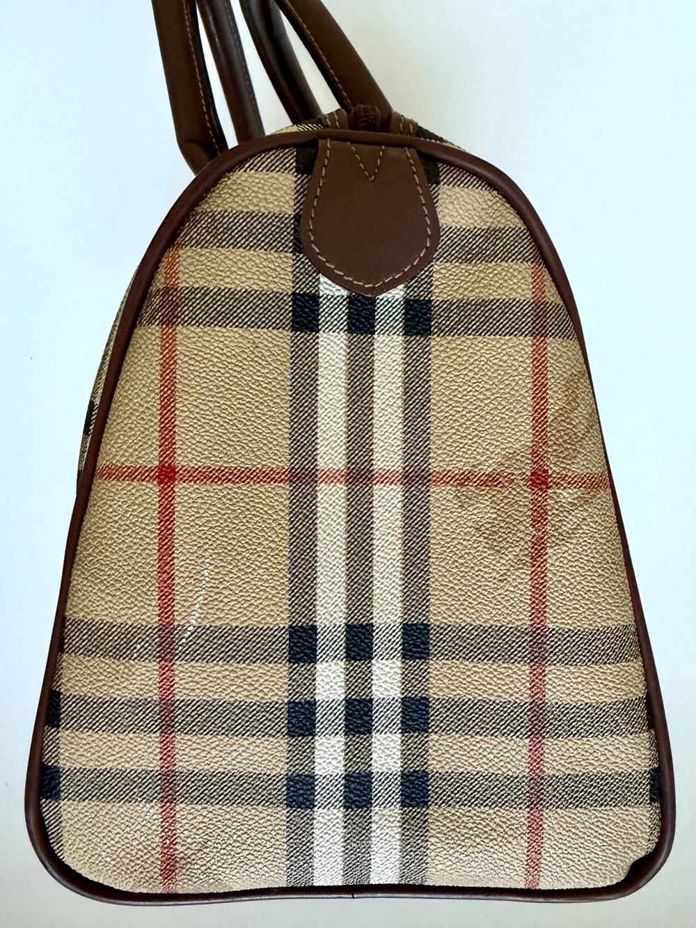 Authentic Vintage 80s / 90s Burberrys London Nova Check Boston Satchel Bag - Picture 6 of 14